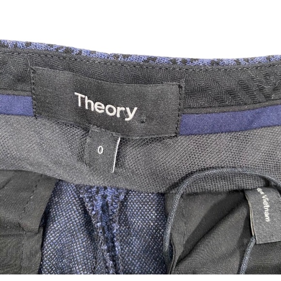 Theory | Testra 2B Cigarette Ankle Trousers Blue & Black Size 0 - Picture 6 of 16